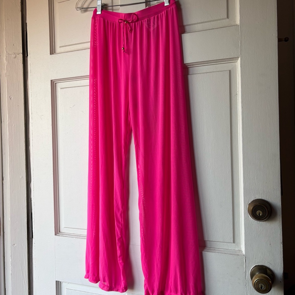 Make heads turn ! 4 pc dark neon TiniBikini Vibrant Pink Bikini + Cover Up Set s - Picture 9 of 16